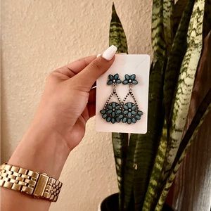 Teal elegant earrings